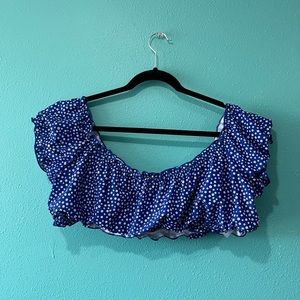 SHEIN blue floral swim top 3XL